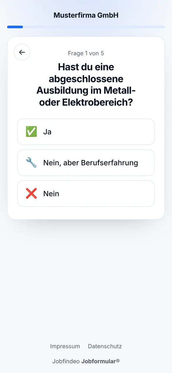 Bewerben in unter 60 Sekunden